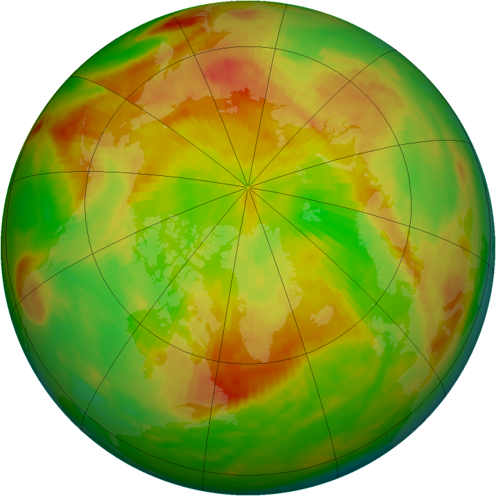 Arctic ozone map for 18 May 1991